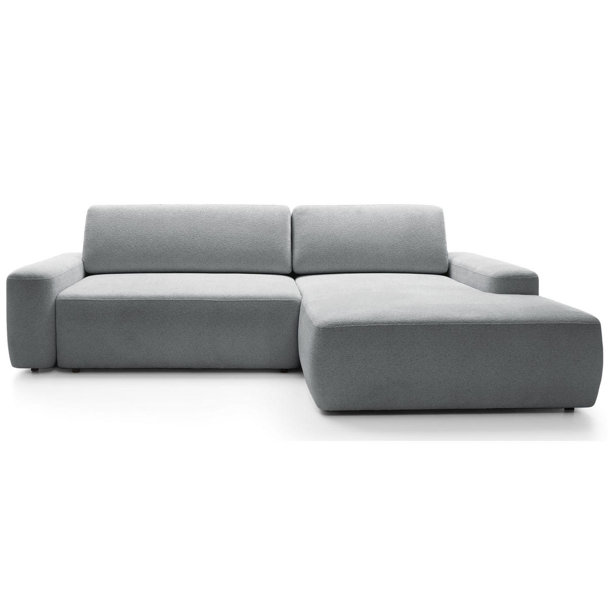 ECKSOFA Baleo Hellgrau Chenille-Bezug - Hellgrau/Schwarz, Kunststoff/Textil (264/162cm) - Selsey
