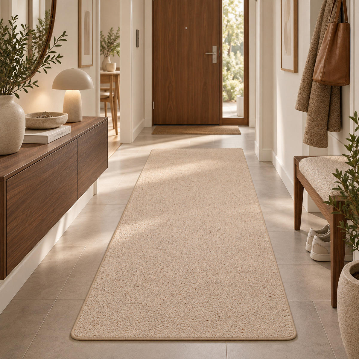 NATUR TEPPICH LÄUFER WOLLE BERBER - Beige, Textil (80/160cm) - Snapstyle