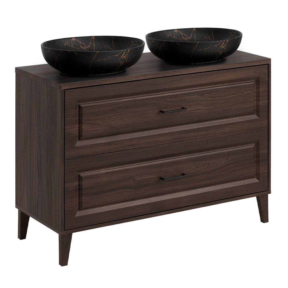 DOPPELWASCHTISCH 120cm Moka Holz - Braun, Holzwerkstoff (120/84.5/46cm) - Petits-meubles