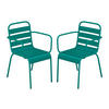 GARTENSESSEL stapelbar 2er-Set - Metall - Blau - MIRMANDE von MYLIA - Blau, Metall (56/79/59cm) - Vente-Unique