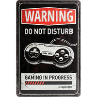 BLECHSCHILD 20/30 cm Achtung Gaming in progress - Multicolor, Metall (20/30/0.2cm) - Nostalgic-Art