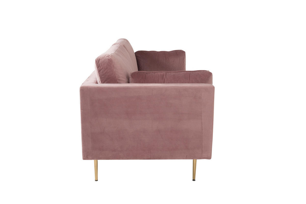3-SITZER-SOFA Velours rosa - Altrosa, Textil (203/84/86cm) - ebuy24