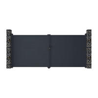 GARTENTOR Flügeltor Doppeltor - 397 x 181 cm - voll - Aluminium - Anthrazit - NAZARIO - Anthrazit, Metall (392/176cm) - Vente-Unique