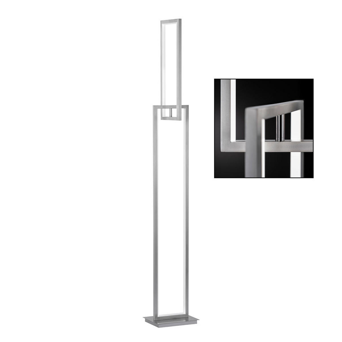 LED STEHLEUCHTE Metall Silber Matt - Silberfarben, Metall (22/18/146cm) - Wofi