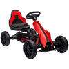 KINDER GO KART TRETAUTO, Blau/Rot, Metall+ Kunststoff - Rot, Metall (100/58/58.5cm) - HOMCOM