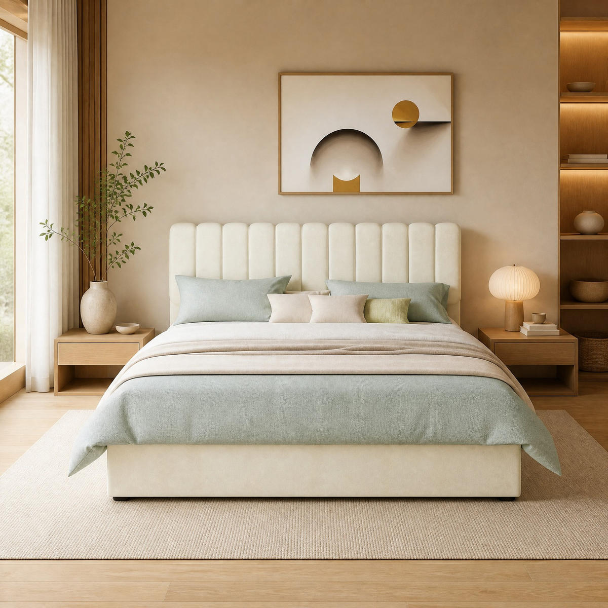 POLSTERBETT 160/200 mit Bettkasten und Gaslift in Beige - Beige, Holzwerkstoff/Textil (160/200cm) - EVRYAE
