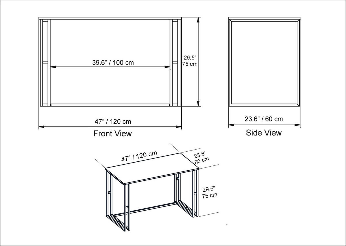 COMPUTERTISCH Kane Desk Schwarz Anthrazit - Anthrazit/Schwarz, Holzwerkstoff (120/60/75cm) - Decorotika