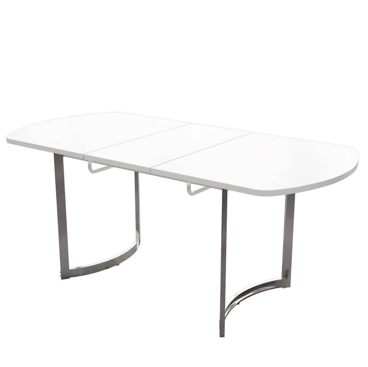 JEDÁLENSKÝ stôl 140/180/80 cm biely, rozkladací s kovovými nohami - biela, kompozitné drevo (180/80/75cm) - BEAOK