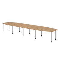 KONFERENZTISCH XXL KT52 130/520/74 cm in Wildeiche/Füße in Silberfarben - Wildeiche/Silberfarben, Holzwerkstoff (130/520/74cm) - bümö