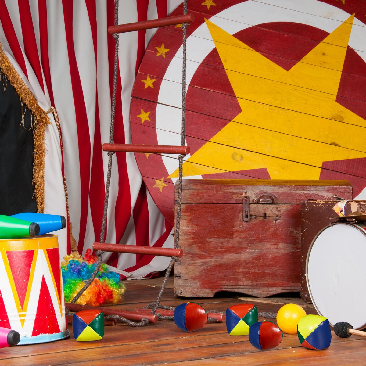 5XJONGLIERBÄLLE - Multicolor, Naturmaterialien/Kunststoff (6.5/6.5cm) - Relaxdays