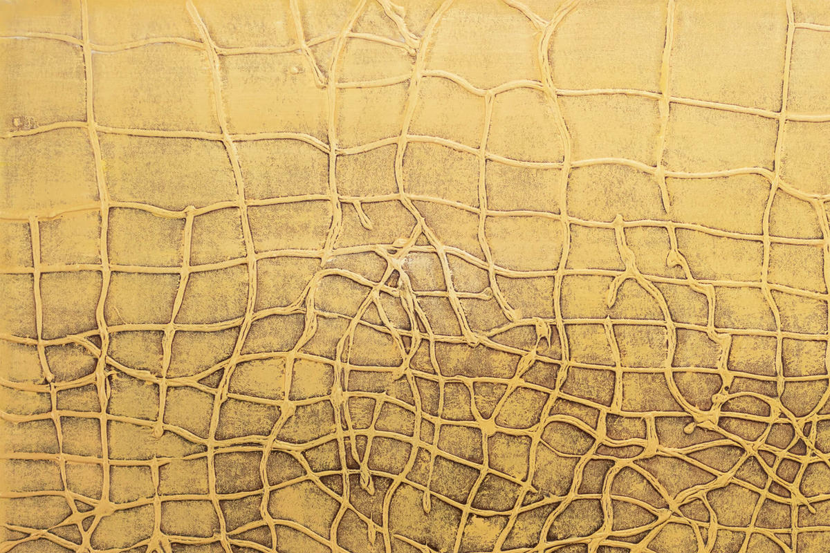 RUČNE MAĽOVANÝ AKRYLOVÝ OBRAZ 100/75 cm, žltý, abstraktný geometrický motív - žltá, drevo/textil (100/75cm) - KUNSTLOFT