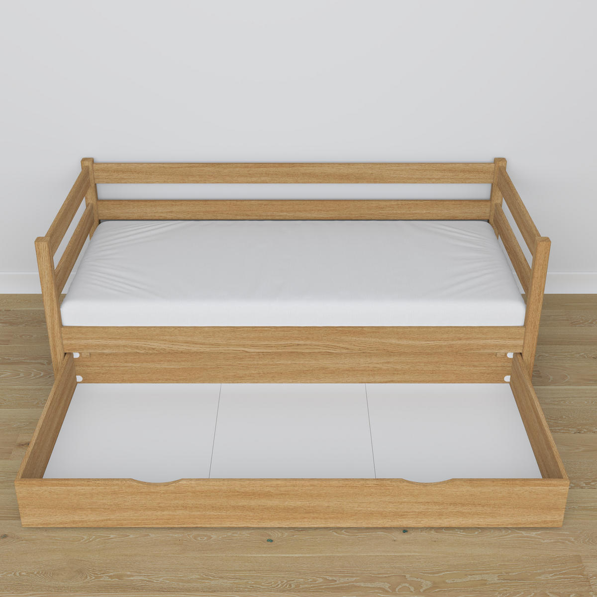 TAGESBETT mit Schublade N01 Eiche Natur 120/190 - Eiche Artisan, Naturmaterialien/Holz (120/190cm) - N-Wood