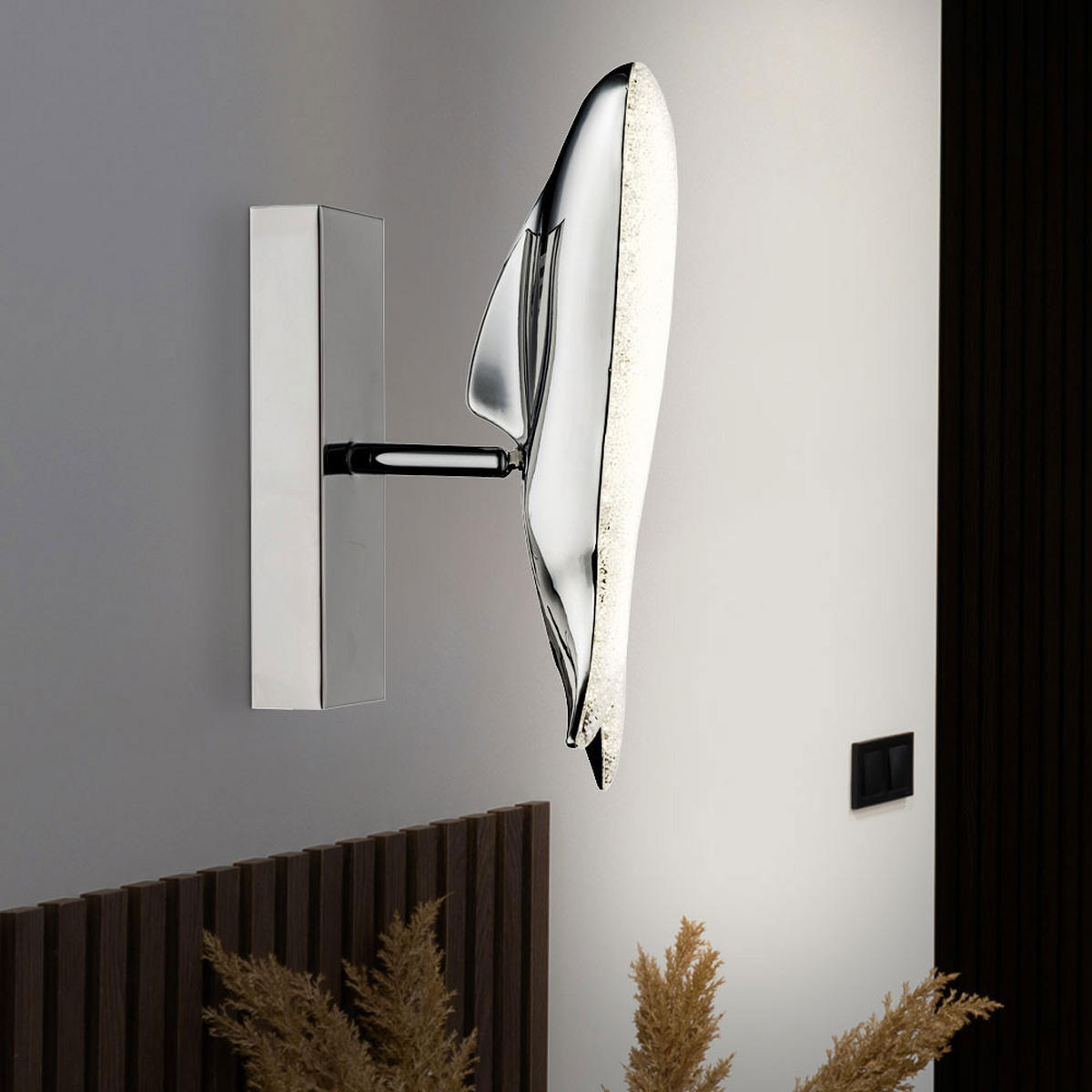 LED WANDLEUCHTE Preston Chrom Silber - Silberfarben, Metall (6/23.5/13cm) - Globo Lighting