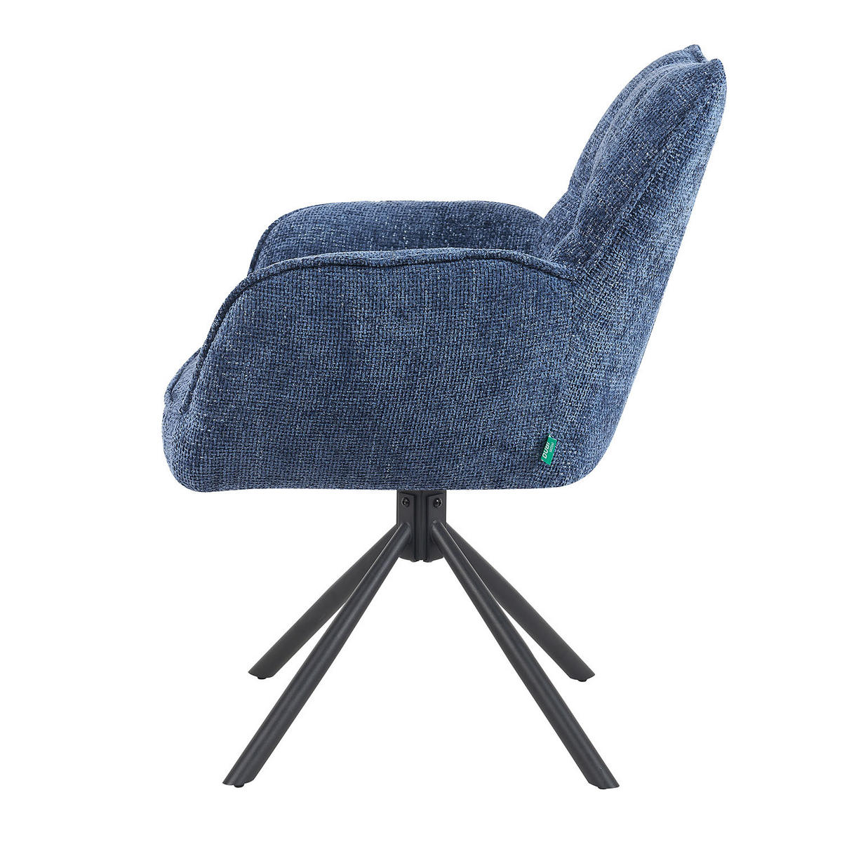 DREHSTUHL Mika-Daan 2er-Set - Blau/Schwarz, Textil/Metall (59/84/66cm) - DUBI Möbel