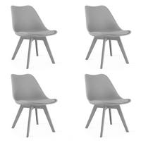 ESSZIMMERSTUHL 4-er Set RIKX grauer Sitz, Graue Beine - Grau, Kunststoff (49/82/43cm) - Valora