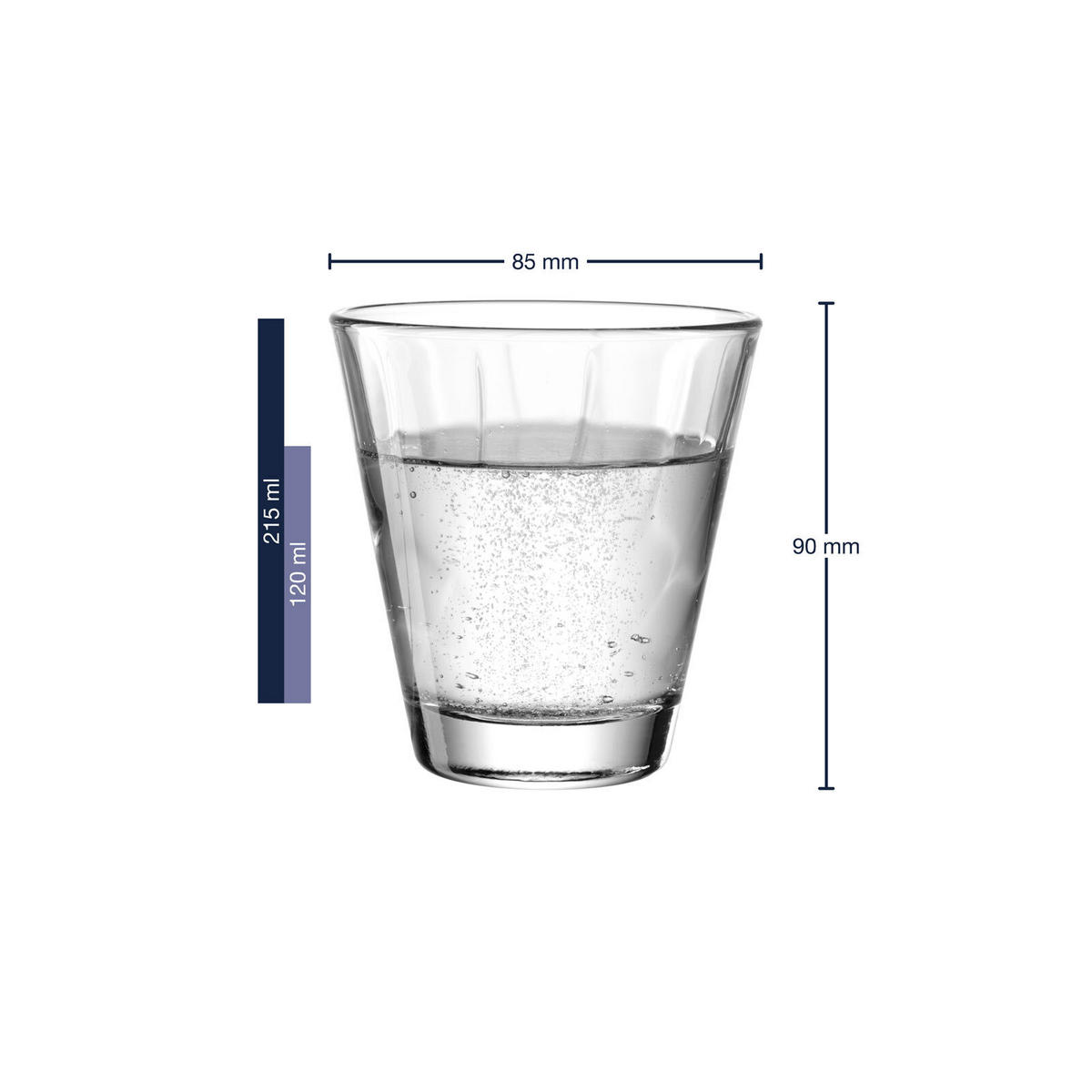 TRINKGLÄSER TWIST transparent 215 ml 6er Set - Transparent, Glas (0.215L) - Leonardo Living