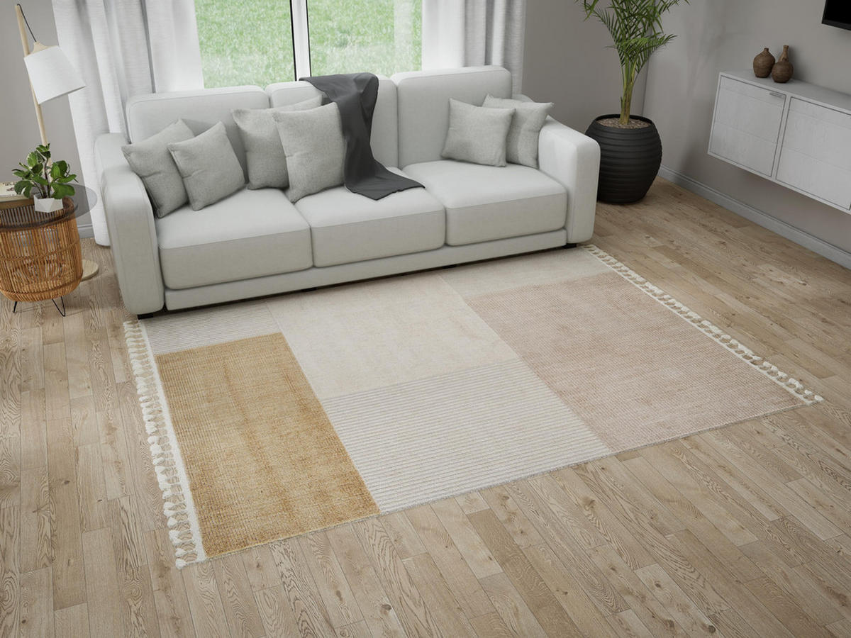 FLACHGEWEBE-TEPPICH Capo Creme/Gold 200x290 cm - Multicolor, Textil (200/290cm) - Vercai Rugs