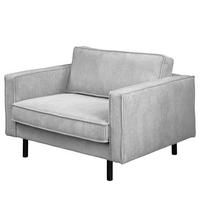 XL SESSEL - Hellgrau/Schwarz, Textil/Metall (117/81/96cm) - home24