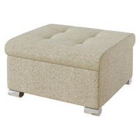 POLSTERHOCKER Niko Klein - Beige/Silberfarben, Holz/Textil (70/41/68cm) - MIRJAN24