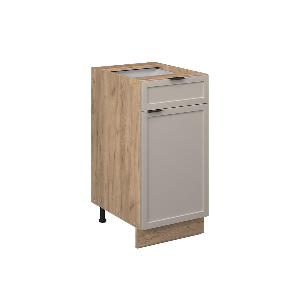 KÜCHENUNTERSCHRANK Fame-Line GrauBeige 40 cm ohne AP - Greige/Eiche Wotan, Holzwerkstoff (40/82/51.6cm) - Vicco