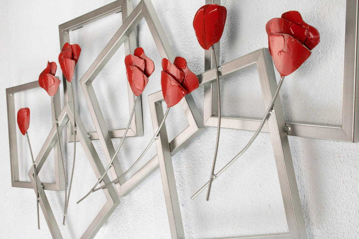 WANDDEKO Rot 97/50 cm - Rot, Metall (1.7/50/5cm) - KUNSTLOFT