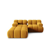 MODULARES-SOFA Bellis aus Samt gelb 3 Sitzplätze - Gelb, Textil (188/63/188cm) - Micadoni