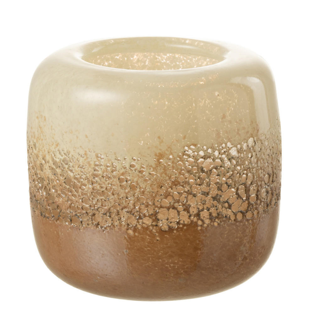 VASE OPI - Glas - Braun/Beige - S - Ø 15 cm - Braun, Glas (14cm) - J-Line