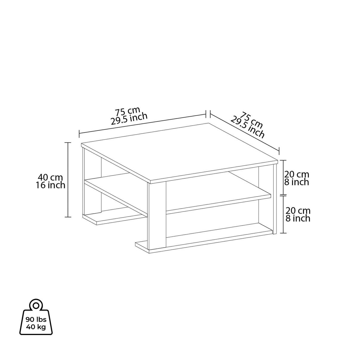 COUCHTISCH Dunkelgrau 75/75/40 cm - Grau, Holzwerkstoff (75/75/40cm) - Mobili Rebecca
