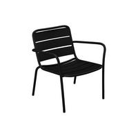 GARTENSESSEL niedrig & stapelbar - Metall - Schwarz - MIRMANDE von MYLIA - Schwarz, Metall (67.5/71.5/60cm) - Vente-Unique