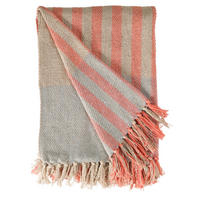 DECKE Band 130x180 cm, 100% Baumwolle, Blau-Bernstein - Blau, Textil (130/180cm) - Au Maison