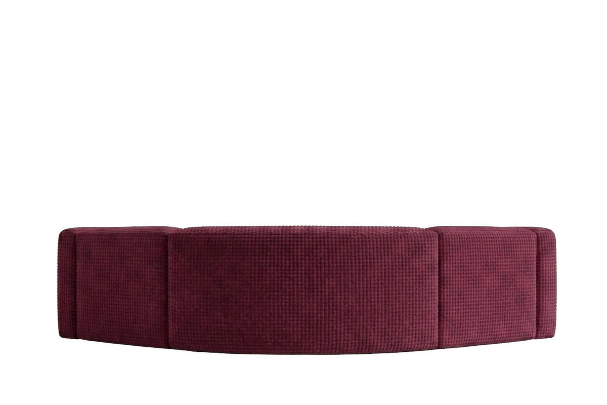 ECKSOFA Modulares, Corner mini, Chenille-Stoff Cremona, Rotwein, GRETA - Weinrot, Holz (380/190cm) - Kaiser Möbel