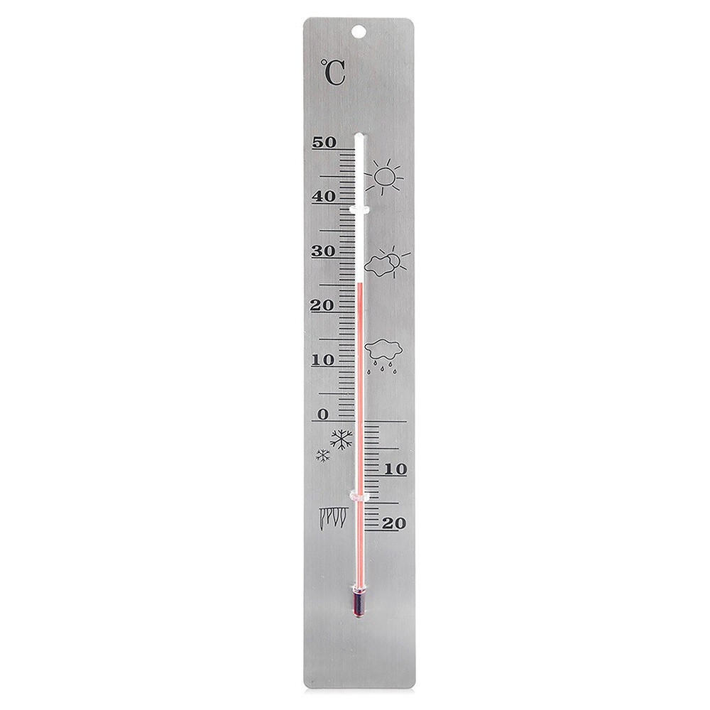 UNIVERSAL-THERMOMETER, Edelstahl, silber, 28 cm - Silberfarben, Metall - Orion 