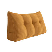 RÜCKENKISSEN für Bett Kord Tiefgelb 100 cm - Hellbraun, Textil (50/100cm) - Vercart