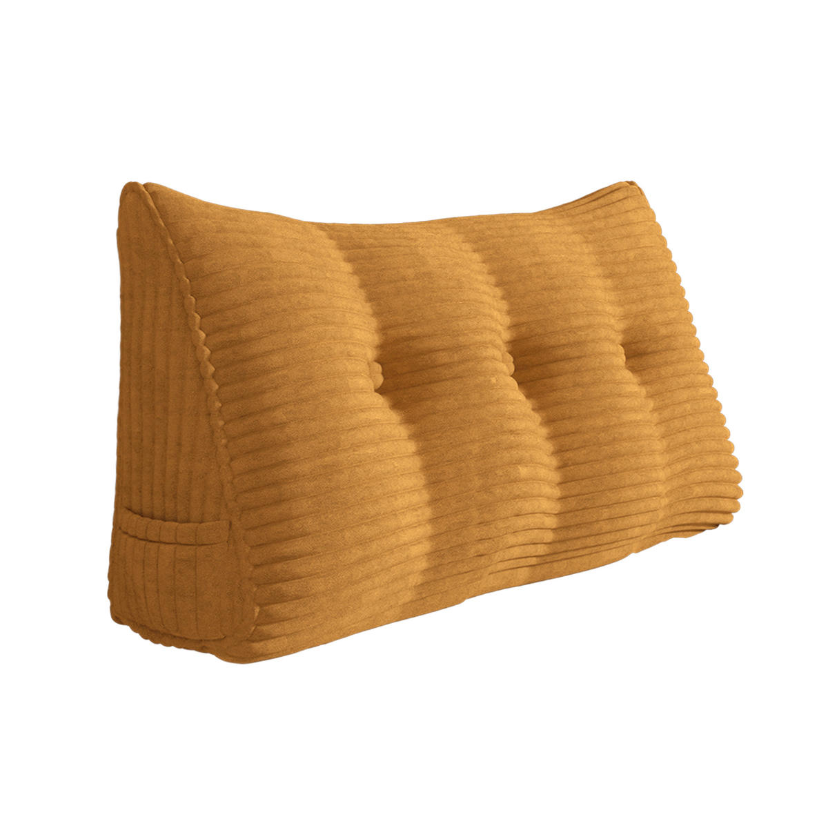 RÜCKENKISSEN für Bett Kord Tiefgelb 100 cm - Hellbraun, Textil (50/100cm) - Vercart