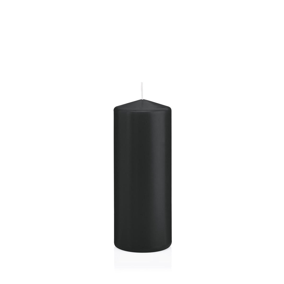 STUMPENKERZEN Schwarz Ø 58 x 120 mm, 16 Stück - Schwarz, Paraffin (6/12cm) - Wiedemann Kerzen
