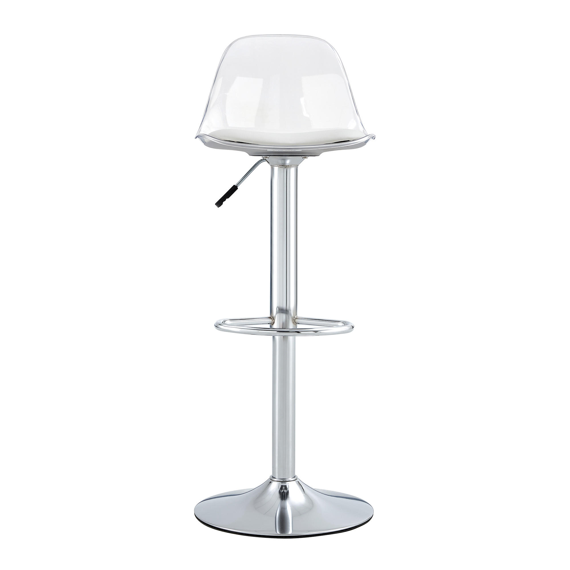 BARHOCKER DE-36526 2er Set mit transparenter Rückenlehne Silber - Silberfarben, Metall (40.5/104/40.5cm) - ComfortXL