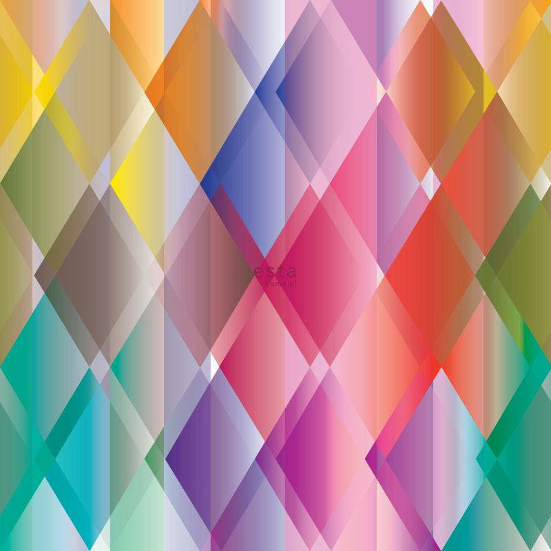 FOTOTAPETE Karomuster 300 x 279 cm - Multicolor, Papier (300/279cm) - ESTAhome