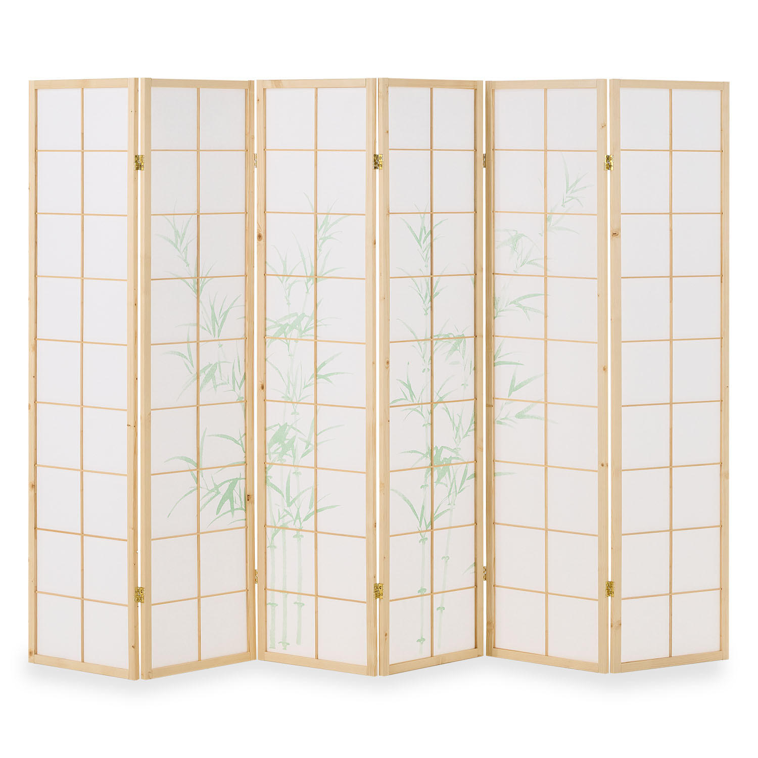 Homestyle4u Paravent Natur 220x175x2 cm