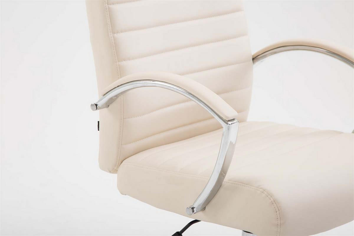 BÜROSTUHL Vallon, Kunstleder Creme - Creme, Textil/Metall (60/118/68cm) - TPFLiving