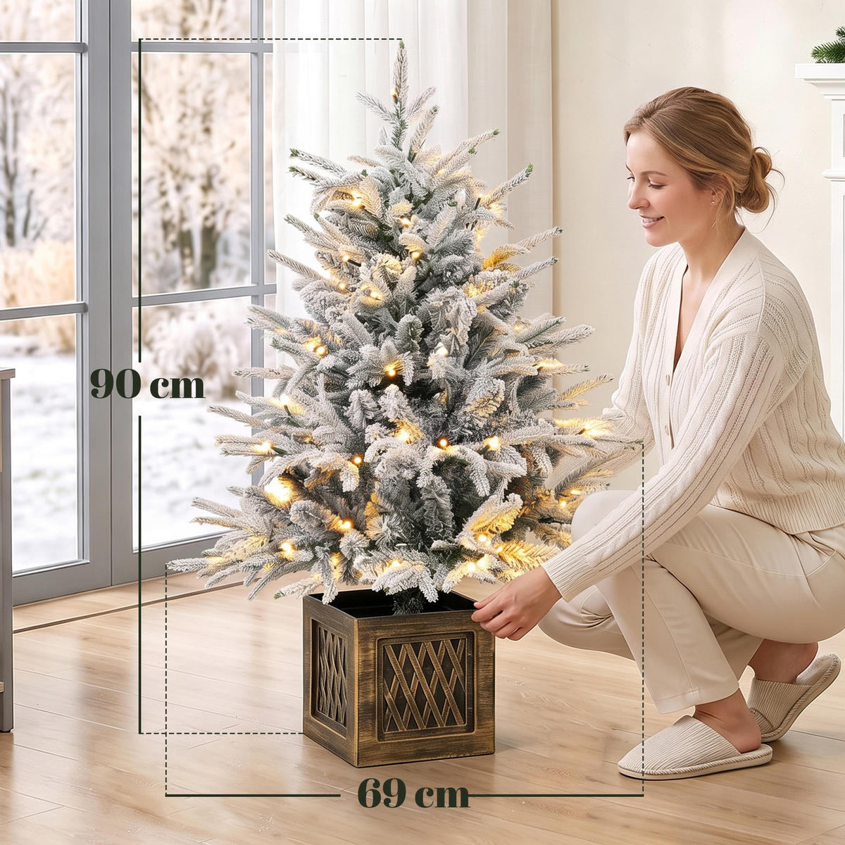 WEIHNACHTSBAUM PE PVC Grün - Grün, Kunststoff (90cm) - HOMCOM