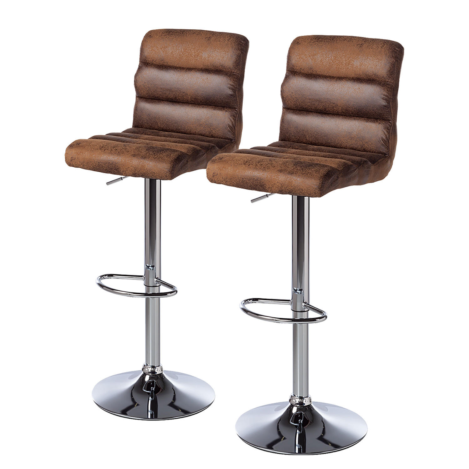 BARSTUHL - Metall / Textil - Braun, Kunststoff/Textil (42/98/51cm) - home24