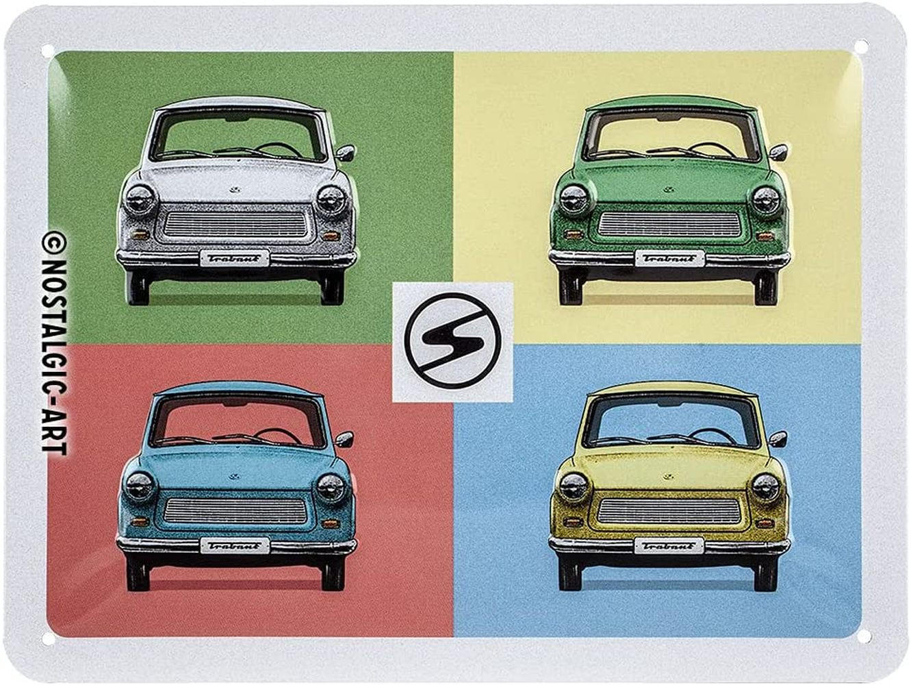 BLECHSCHILD 15/20 cm Berlin Trabant Pop Art - Multicolor, Metall (20/15/0.5cm) - Nostalgic-Art