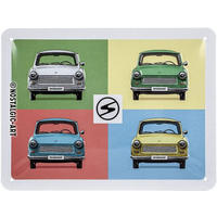 BLECHSCHILD 15/20 cm Berlin Trabant Pop Art - Multicolor, Metall (20/15/0.5cm) - Nostalgic-Art