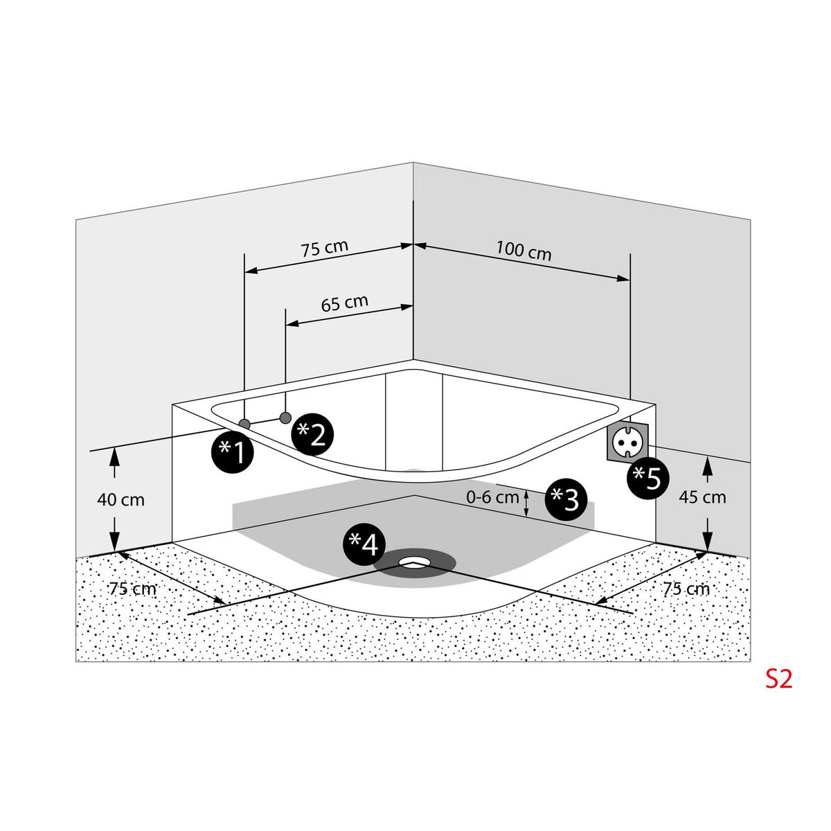 WHIRLPOOL Badewanne Wanne W60H-TH-SC 140x140cm mit Tür - Weiß, Glas/Kunststoff (140/70/140cm) - AcquaVapore by Sandra Jentho