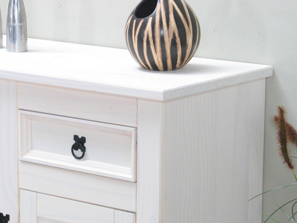 SIDEBOARD weiß - Weiß, Holz/Textil (132/84/44cm) - ebuy24