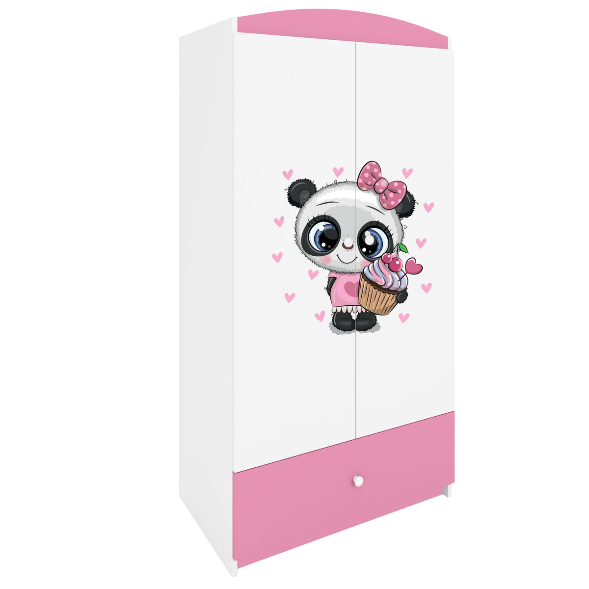KINDERKLEIDERSCHRANK Panda 90/175/52 - Hellrosa, Holzwerkstoff (90/175/52cm) - Kocot Kids