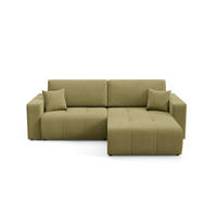 ECKSOFA Augusto - Dunkelgrün, Holzwerkstoff/Textil (244/149cm) - Fun Möbel