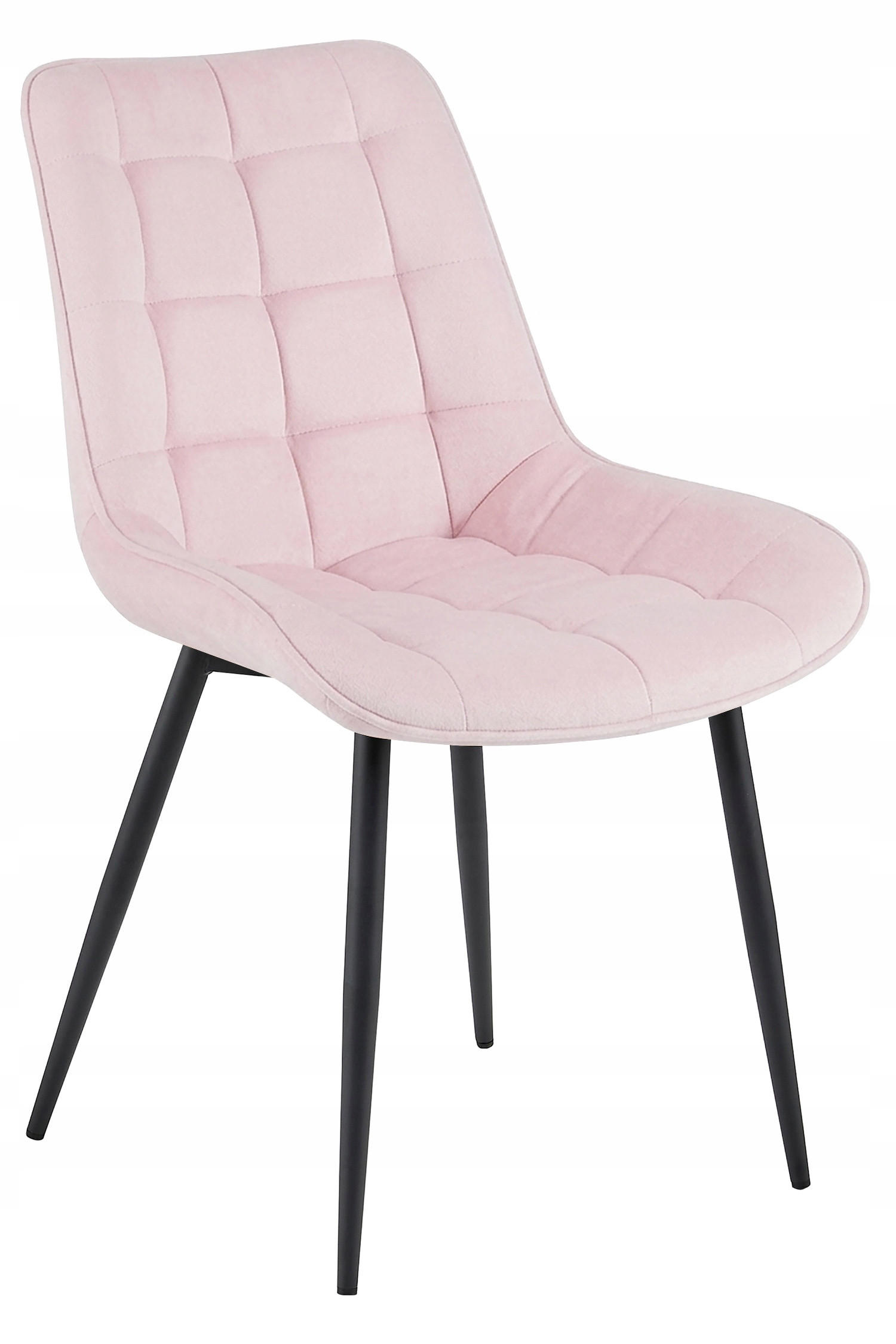 STUHL Hellrosa 54x60 cm BERA Samtbezug - Schwarz, Kunststoff (54/52/60cm)