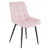 STUHL Hellrosa 54x60 cm BERA Samtbezug - Schwarz, Kunststoff (54/52/60cm)
