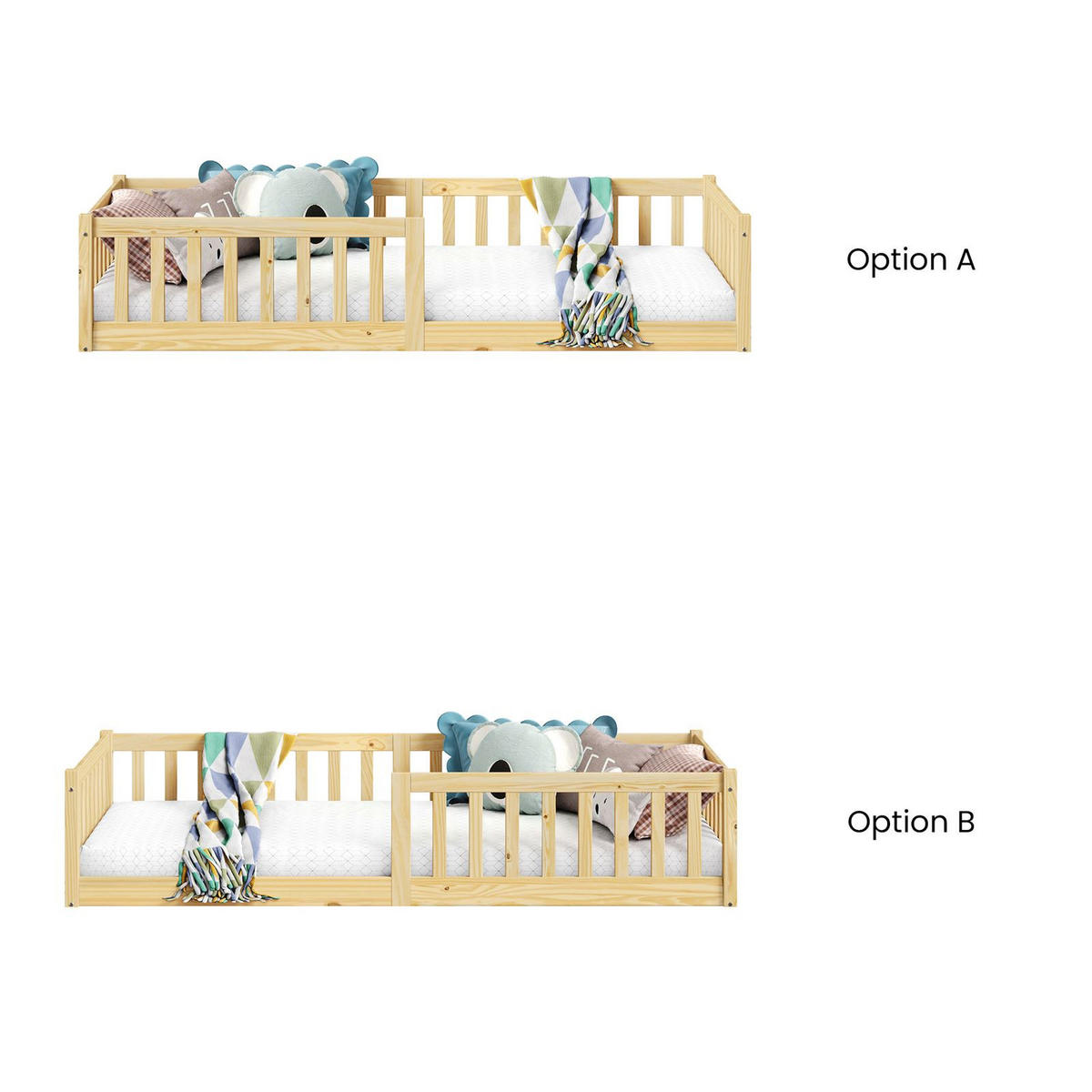 BODENBETT GUSTAVO 90X200 CM - Naturfarben, Holz (96/42/206cm) - IDIMEX